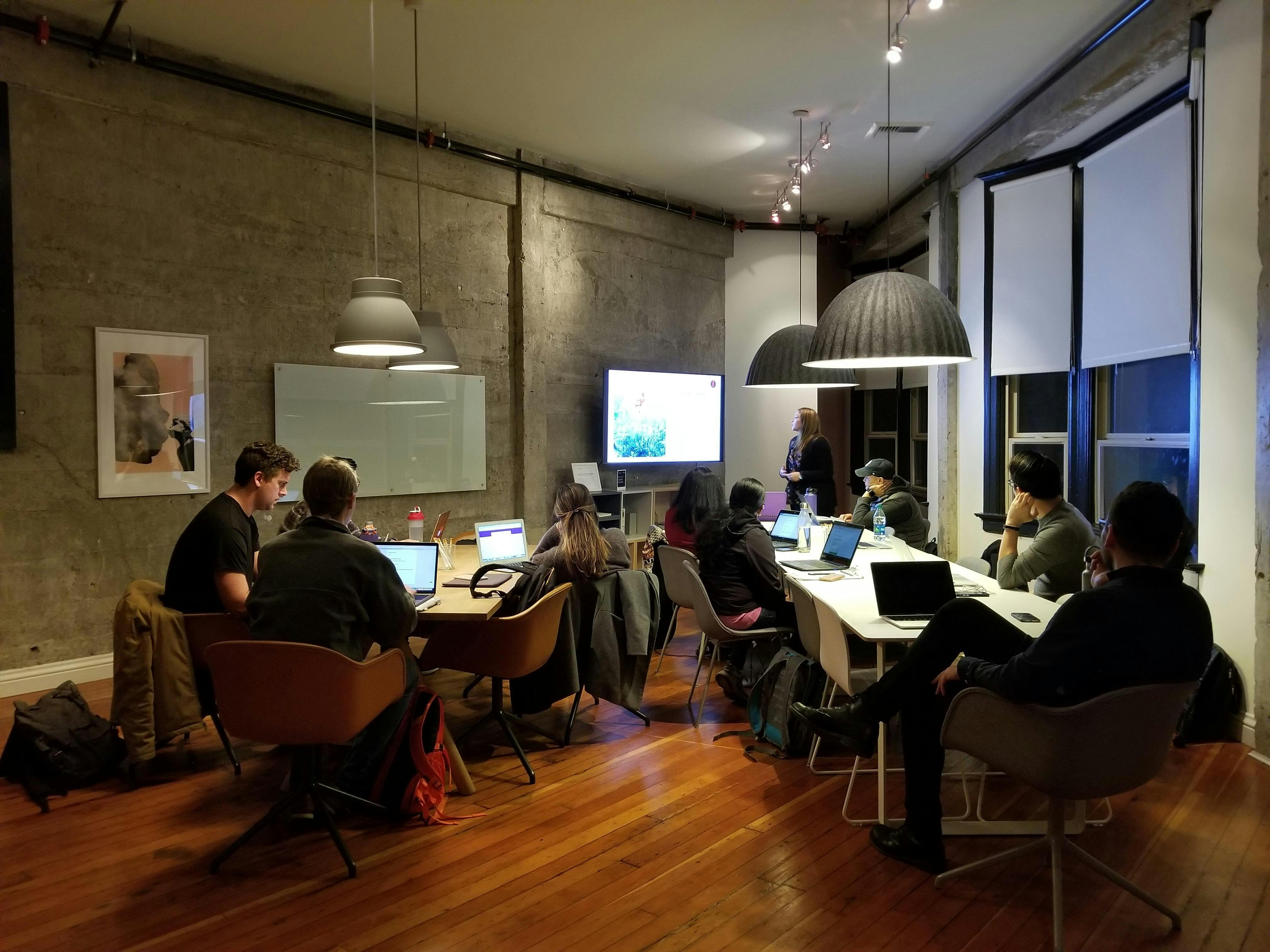 A corporate training or workshop session.